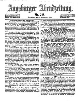 Augsburger Abendzeitung Donnerstag 30. September 1869