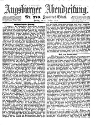 Augsburger Abendzeitung Freitag 8. Oktober 1869