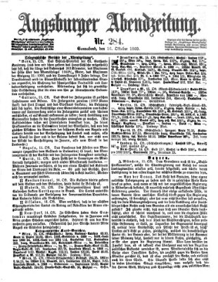 Augsburger Abendzeitung Samstag 16. Oktober 1869