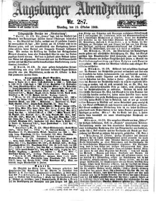 Augsburger Abendzeitung Dienstag 19. Oktober 1869