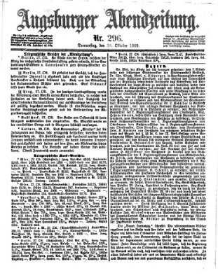 Augsburger Abendzeitung Donnerstag 28. Oktober 1869