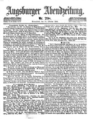 Augsburger Abendzeitung Samstag 30. Oktober 1869