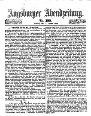 Augsburger Abendzeitung Sonntag 31. Oktober 1869