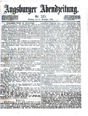 Augsburger Abendzeitung Dienstag 16. November 1869