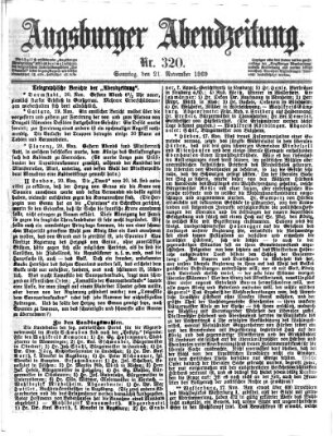 Augsburger Abendzeitung Sonntag 21. November 1869