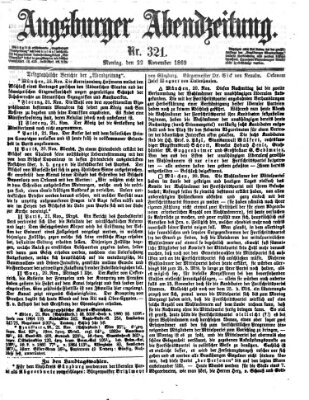 Augsburger Abendzeitung Montag 22. November 1869