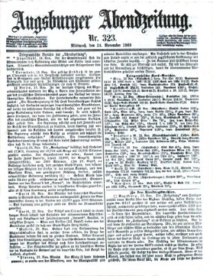 Augsburger Abendzeitung Mittwoch 24. November 1869