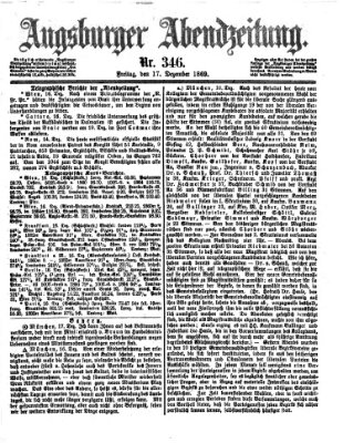 Augsburger Abendzeitung Freitag 17. Dezember 1869