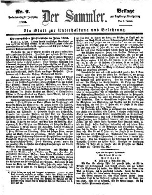 Der Sammler (Augsburger Abendzeitung) Donnerstag 7. Januar 1864