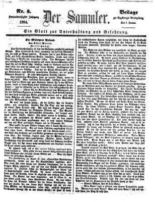 Der Sammler (Augsburger Abendzeitung) Samstag 9. Januar 1864