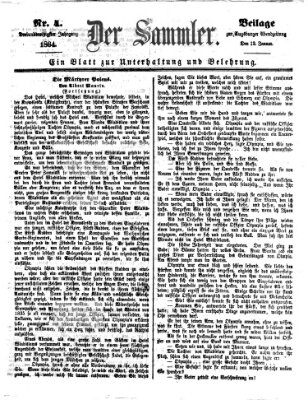 Der Sammler (Augsburger Abendzeitung) Dienstag 12. Januar 1864