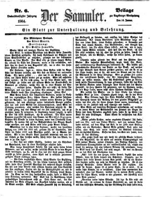 Der Sammler (Augsburger Abendzeitung) Samstag 16. Januar 1864