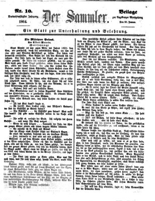 Der Sammler (Augsburger Abendzeitung) Dienstag 26. Januar 1864