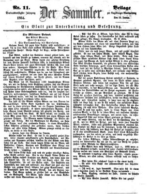 Der Sammler (Augsburger Abendzeitung) Donnerstag 28. Januar 1864