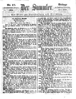 Der Sammler (Augsburger Abendzeitung) Samstag 13. Februar 1864