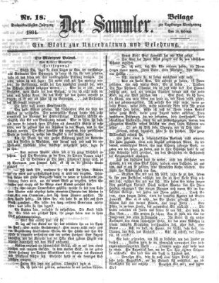 Der Sammler (Augsburger Abendzeitung) Dienstag 16. Februar 1864