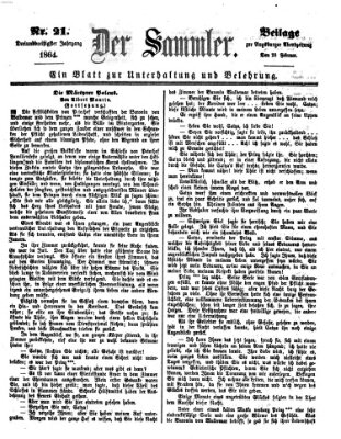 Der Sammler (Augsburger Abendzeitung) Dienstag 23. Februar 1864