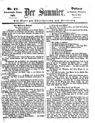 Der Sammler (Augsburger Abendzeitung) Dienstag 12. April 1864