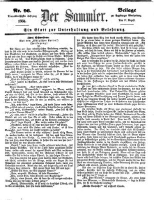 Der Sammler (Augsburger Abendzeitung) Mittwoch 17. August 1864