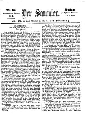 Der Sammler (Augsburger Abendzeitung) Samstag 20. August 1864