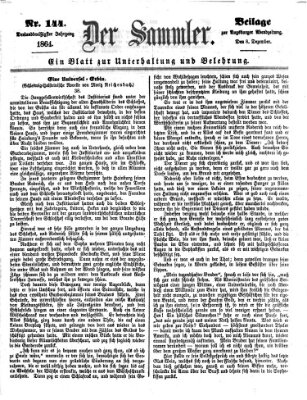 Der Sammler (Augsburger Abendzeitung) Donnerstag 8. Dezember 1864