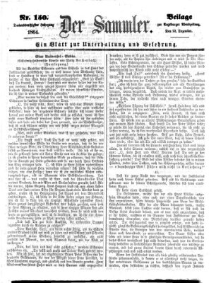 Der Sammler (Augsburger Abendzeitung) Donnerstag 22. Dezember 1864