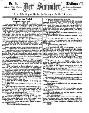 Der Sammler (Augsburger Abendzeitung) Dienstag 8. Januar 1867