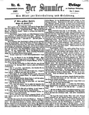 Der Sammler (Augsburger Abendzeitung) Donnerstag 17. Januar 1867