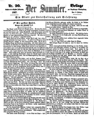 Der Sammler (Augsburger Abendzeitung) Dienstag 19. Februar 1867