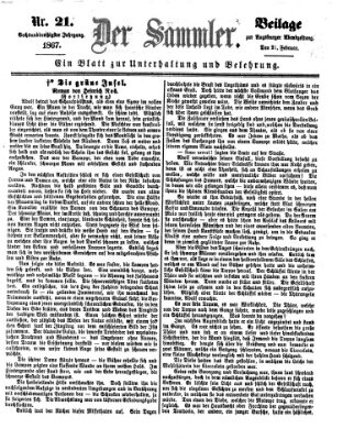 Der Sammler (Augsburger Abendzeitung) Donnerstag 21. Februar 1867