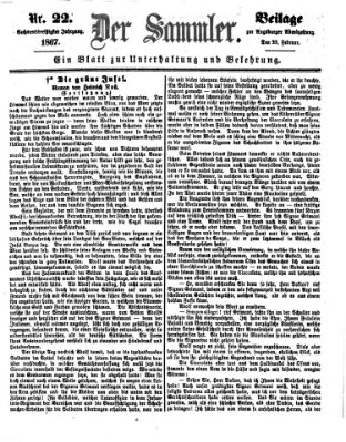 Der Sammler (Augsburger Abendzeitung) Samstag 23. Februar 1867