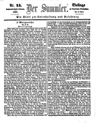 Der Sammler (Augsburger Abendzeitung) Donnerstag 18. April 1867