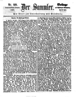 Der Sammler (Augsburger Abendzeitung) Dienstag 30. April 1867