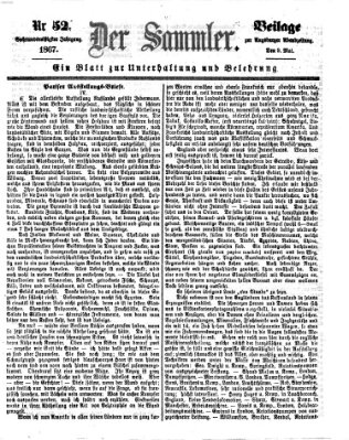 Der Sammler (Augsburger Abendzeitung) Donnerstag 9. Mai 1867