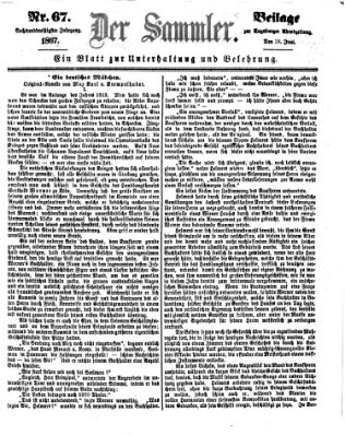 Der Sammler (Augsburger Abendzeitung) Dienstag 18. Juni 1867