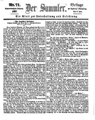 Der Sammler (Augsburger Abendzeitung) Samstag 29. Juni 1867