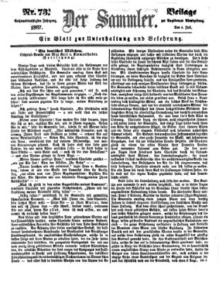 Der Sammler (Augsburger Abendzeitung) Donnerstag 4. Juli 1867