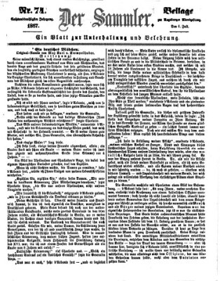 Der Sammler (Augsburger Abendzeitung) Samstag 6. Juli 1867