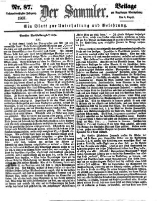 Der Sammler (Augsburger Abendzeitung) Dienstag 6. August 1867