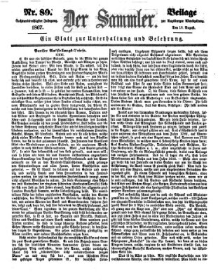 Der Sammler (Augsburger Abendzeitung) Samstag 10. August 1867