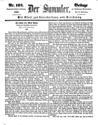 Der Sammler (Augsburger Abendzeitung) Samstag 14. September 1867