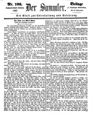 Der Sammler (Augsburger Abendzeitung) Donnerstag 26. September 1867