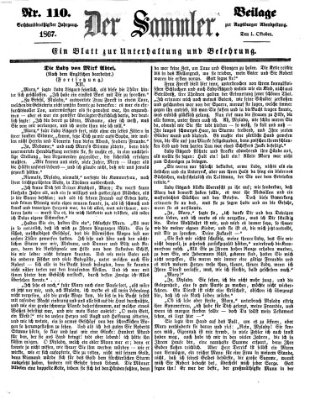 Der Sammler (Augsburger Abendzeitung) Dienstag 1. Oktober 1867