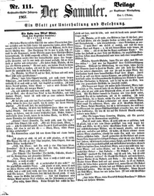 Der Sammler (Augsburger Abendzeitung) Donnerstag 3. Oktober 1867