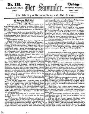 Der Sammler (Augsburger Abendzeitung) Samstag 5. Oktober 1867