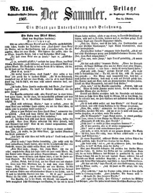 Der Sammler (Augsburger Abendzeitung) Dienstag 15. Oktober 1867