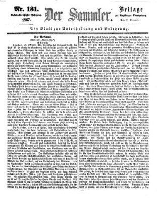 Der Sammler (Augsburger Abendzeitung) Samstag 23. November 1867