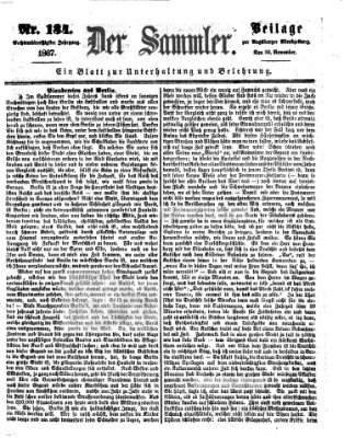 Der Sammler (Augsburger Abendzeitung) Samstag 30. November 1867