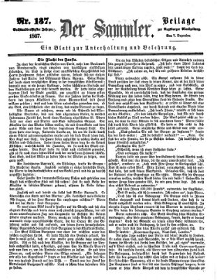 Der Sammler (Augsburger Abendzeitung) Samstag 7. Dezember 1867