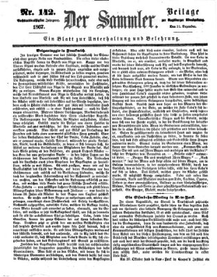 Der Sammler (Augsburger Abendzeitung) Samstag 21. Dezember 1867